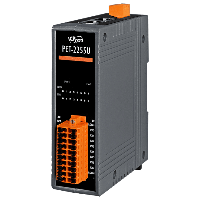 PET-2255U PoE I/O Module with 8-ch DI & 8-ch Sink/Source-type DO