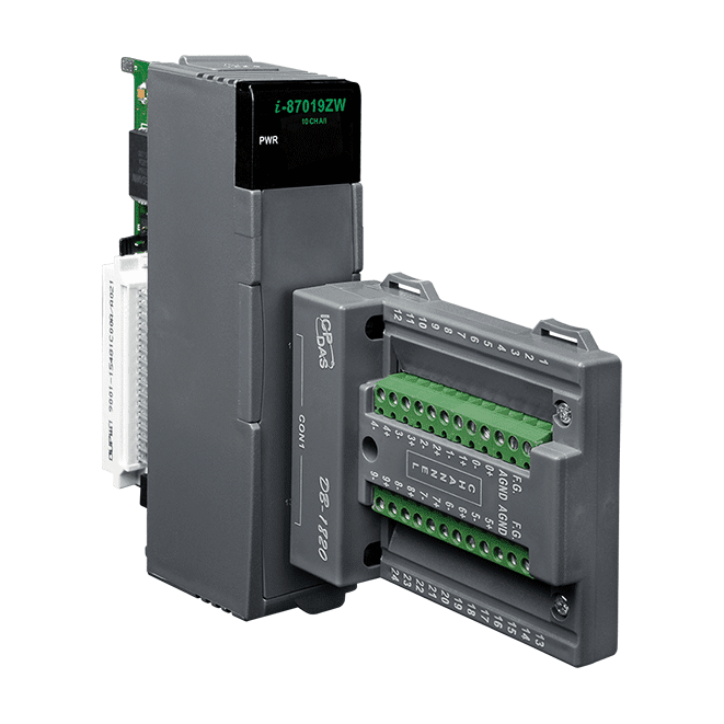 I-87019ZW-G/S2 10-channel universal analog input module, includes I-87019ZW module, DN-1822 daughter board & 1.8 m cable
