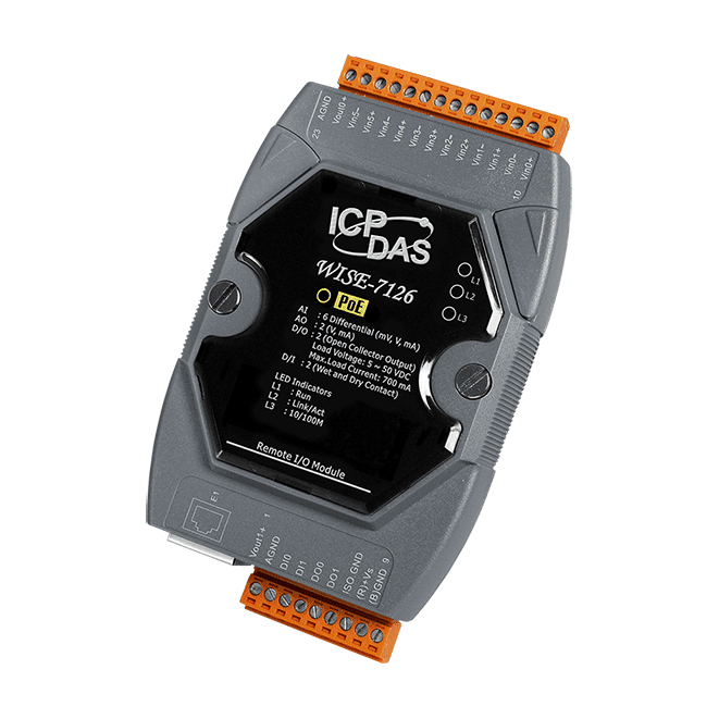 WISE-7126 Intelligent I/O Module with 6-ch AI, 2-ch AO, 2-ch DI & 2-ch DO