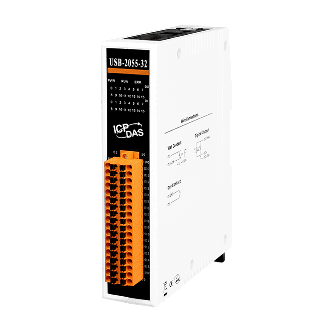 USB-2055-32 USB I/O Module with Isolated 16-ch DI &16-ch DO