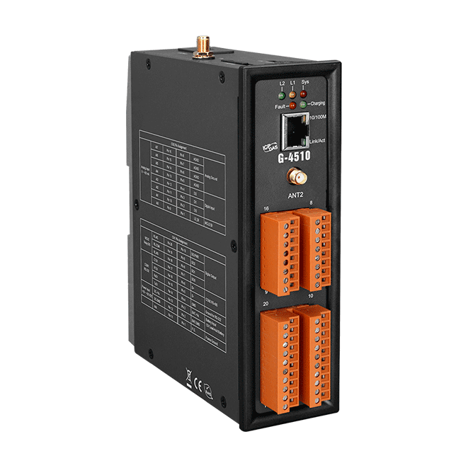G-4510-4G-PD Power saving PAC (M2M) with solar charger, LCD display, GPS, 4G IoT LTE, 5 dBi Antenna with 3DI, 3DO, 8AI &1 Relay output