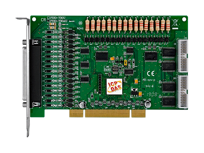 PISO-730AU Universal PCI, 32-ch Isolated Digital I/O & 32-ch TTL Digital I/O Board (Source, PNP)