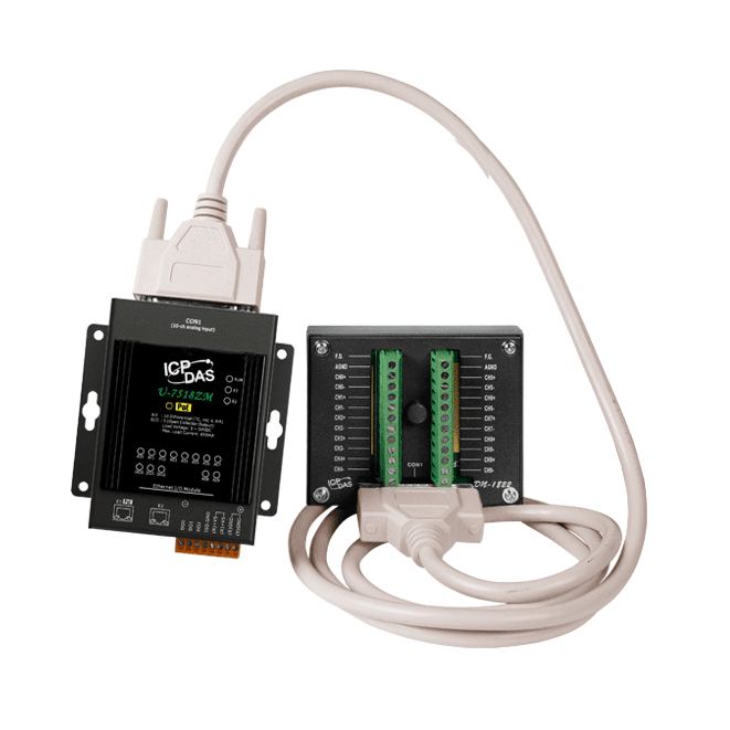 U-7518ZM/S2 OPC UA I/O Module with 10-ch Thermocouple Inputs, 3-ch DO and 2-port Ethernet Switch