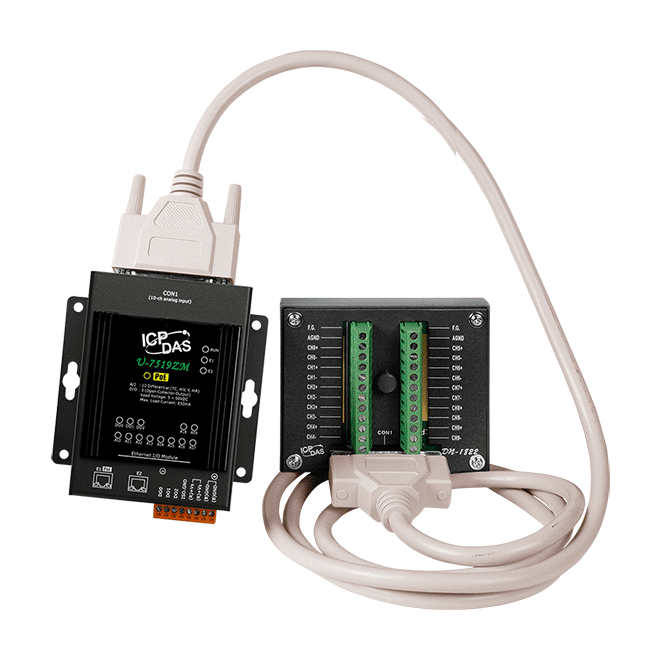U-7519ZM/S2 OPC UA I/O Module with 10-ch AI, 3-ch DO, and 2-port Ethernet Switch