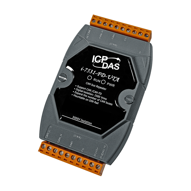 I-7531-FD-UTA-G Two-channel Isolated CAN / CAN FD Signal Repeater (-40~+75℃ Operating Temperature)