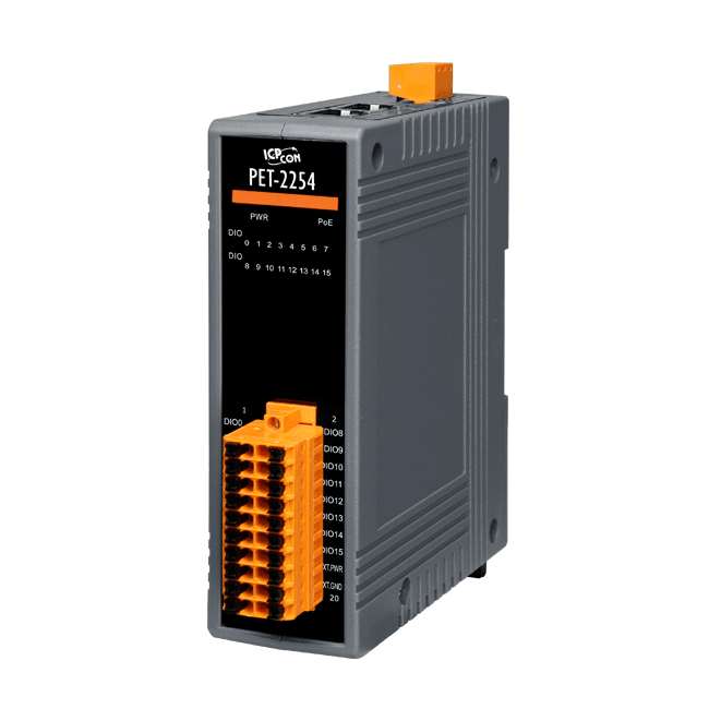 PET-2254 PoE Ethernet I/O Module with 16-ch Universal DIO