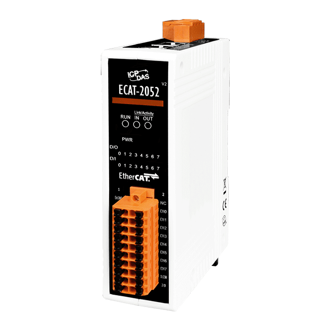 ECAT-2052 EtherCAT Slave I/O Module with Isolated 8-ch DI and 8-ch DO