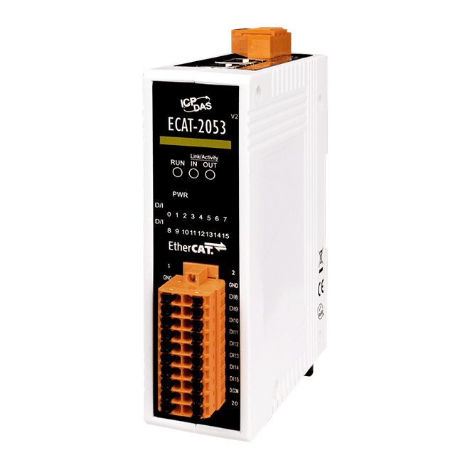 ECAT-2053 EtherCAT Slave I/O Module with Isolated 16-ch DI (Wet)