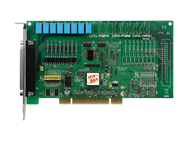 PCI-P16R16U Universal PCI, 16-ch Isolated DI and 16-ch Relay Output Board
