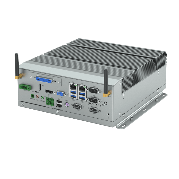 KMDA-3610-S001-G4 Fanless Box PC with optional Intel® Skylake-S or Kabylake-S G4400 CPU, 4G DDR4, 2*G-LAN, 4*COM, 4* USB3.0, 3*USB2.0, 8+16bit DIO ,1*PS2, 1*Mini PCIe & DP/HDMI/VGA, Audio/Mic