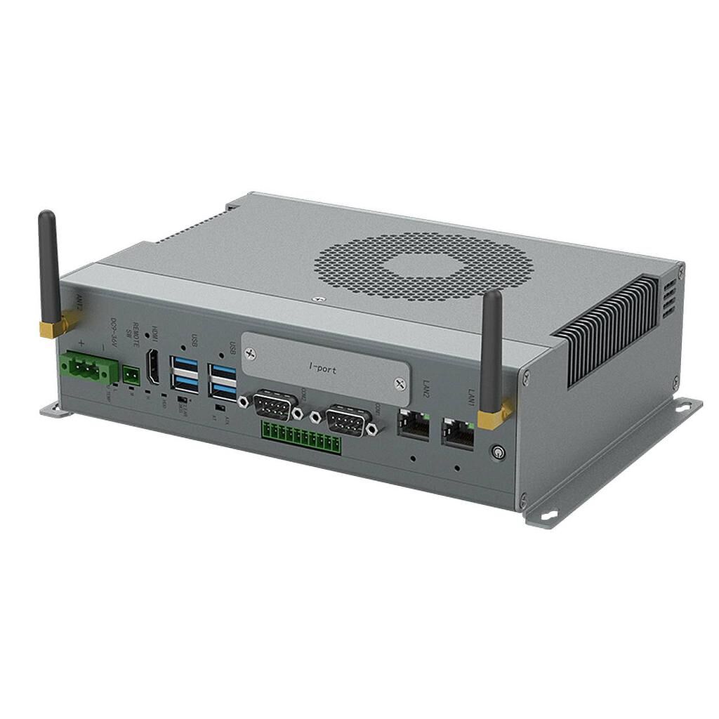 KMDA-7611-S001-i3 Fanless Box PC, Intel Alderlake i3-12100 CPU with 8G DDR5, 2*LAN, 4*USB3.2, 2*USB2.0, 4*COM, 1*VGA & 1*HDMI