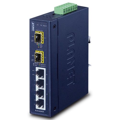 IGS-620TF Industrial 4-Port 10/100/1000BASE-T & 2-Port 100/1G/2.5GBASE-X SFP Ethernet Switch
