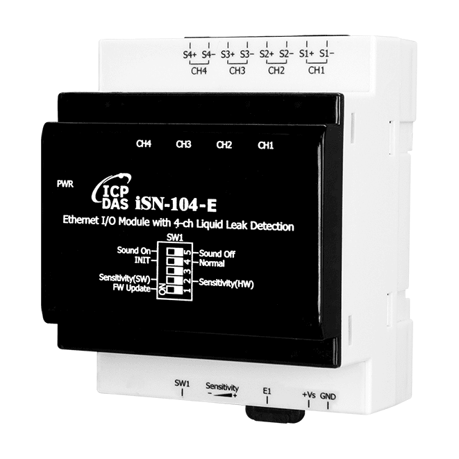 iSN-104-E 4-ch Liquid Leak Detection Module with PoE & Modbus TCP/UDP protocol