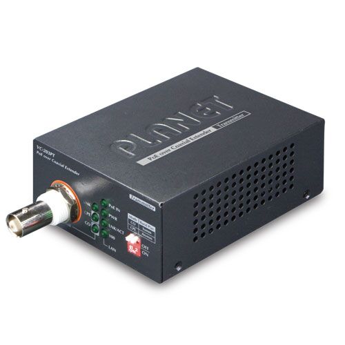 VC-203PR 1-Port 10/100TX PoE PD + 1-Port BNC PoE over Coaxial PSE Extender – Receiver