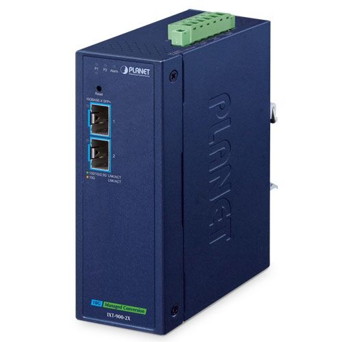 IXT-900-2X Industrial 2-Port 10GBASE-X SFP+ Managed Media Converter