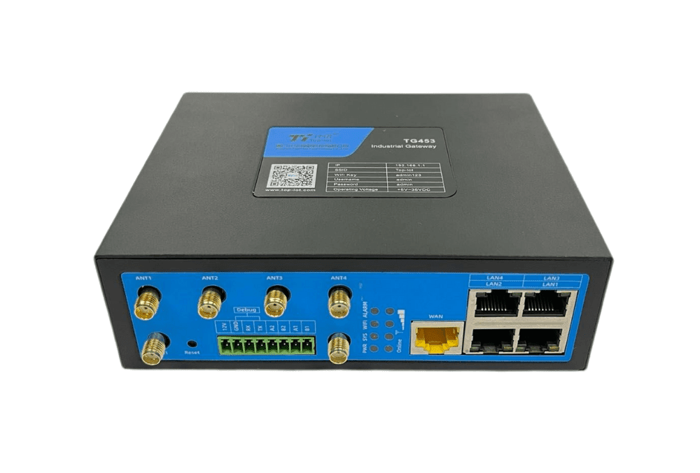TG453-NRQ5G-W Industrial 5G NR IoT Gateway with 5-GbE, 1-RS232 ( for debugging), 2-RS485, 1-Power Output and 2.4G WIFI
