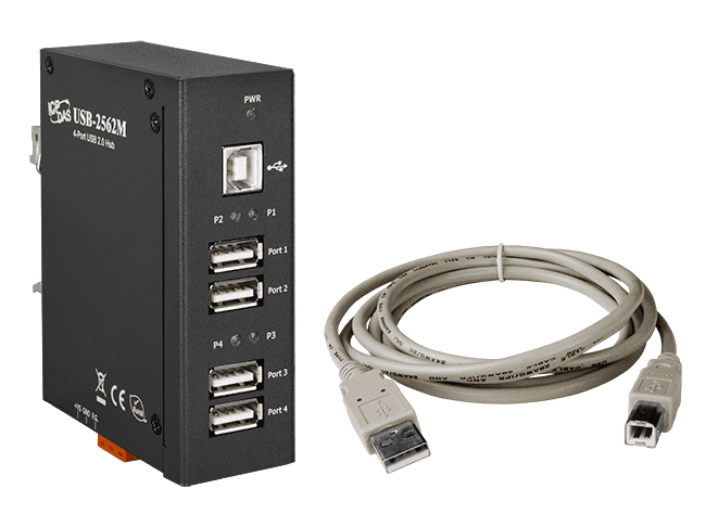 USB-2562M 4-port Industrial USB 2.0 Hub (with metal casing)