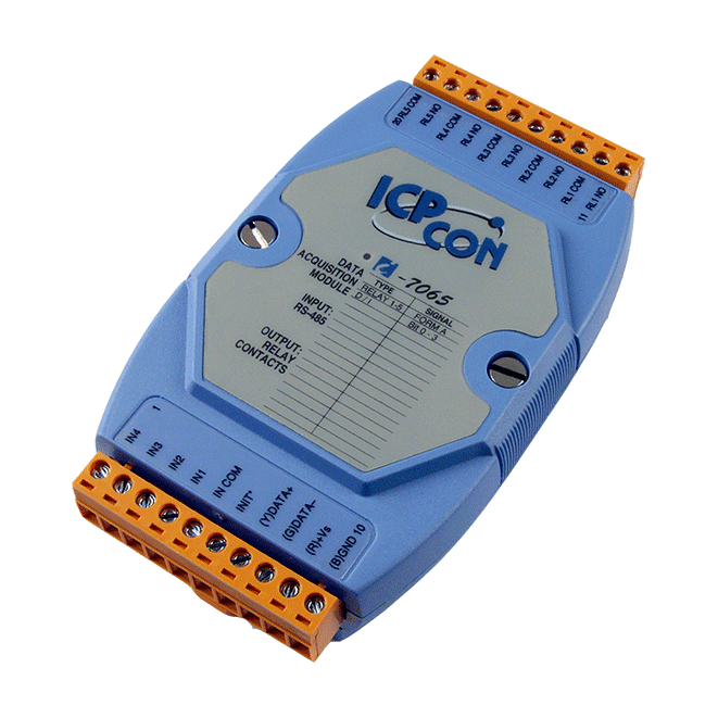 I-7065 4-ch Isolated (Wet, 4~30 VDC) DI and 5-ch Power Relay Module