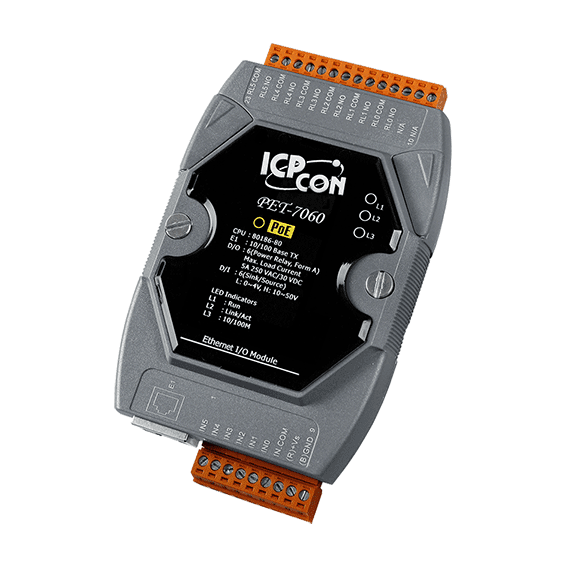 PET-7060 6-channel Power Relay Output & 6-channel Isolation Digital Input with PoE