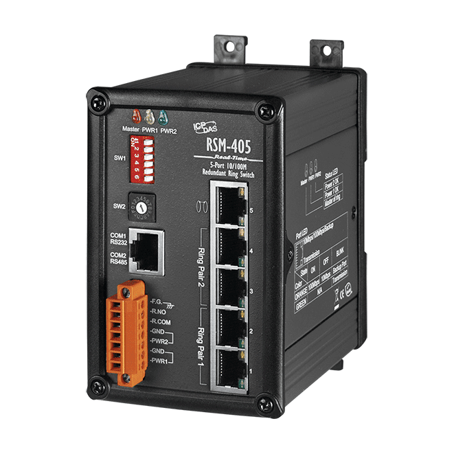 RSM-405 5-Port Real-time Redundant Ring Switch with metal case