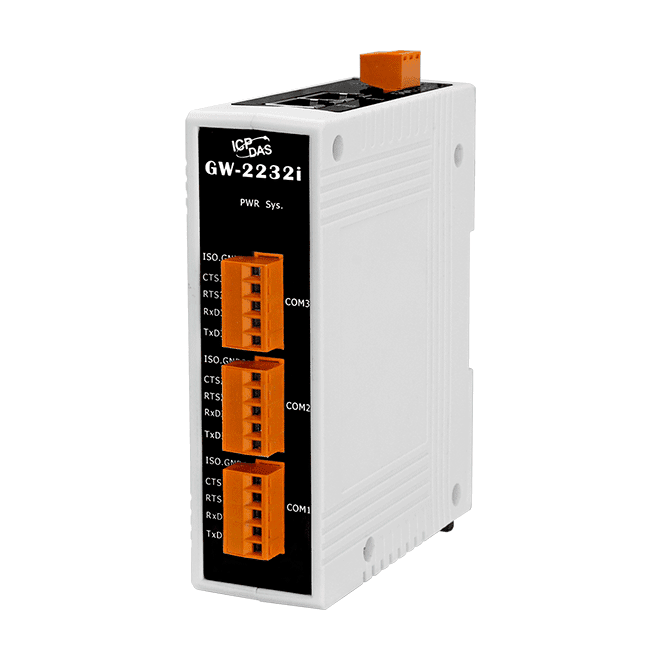GW-2232i Modbus/TCP to RTU/ASCII Gateway with 2-port Ethernet switch & 3 Isolated RS-232 Port