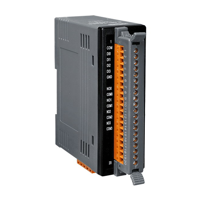 CAN-2060C CANopen I/O Module with 4-channel Isolated (Wet, Dry) Digital Input, 4-channel Relay Output