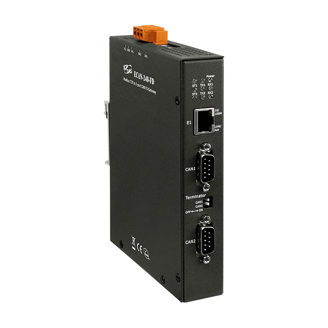 ECAN-240-FD Modbus TCP to 2-port CAN FD Gateway