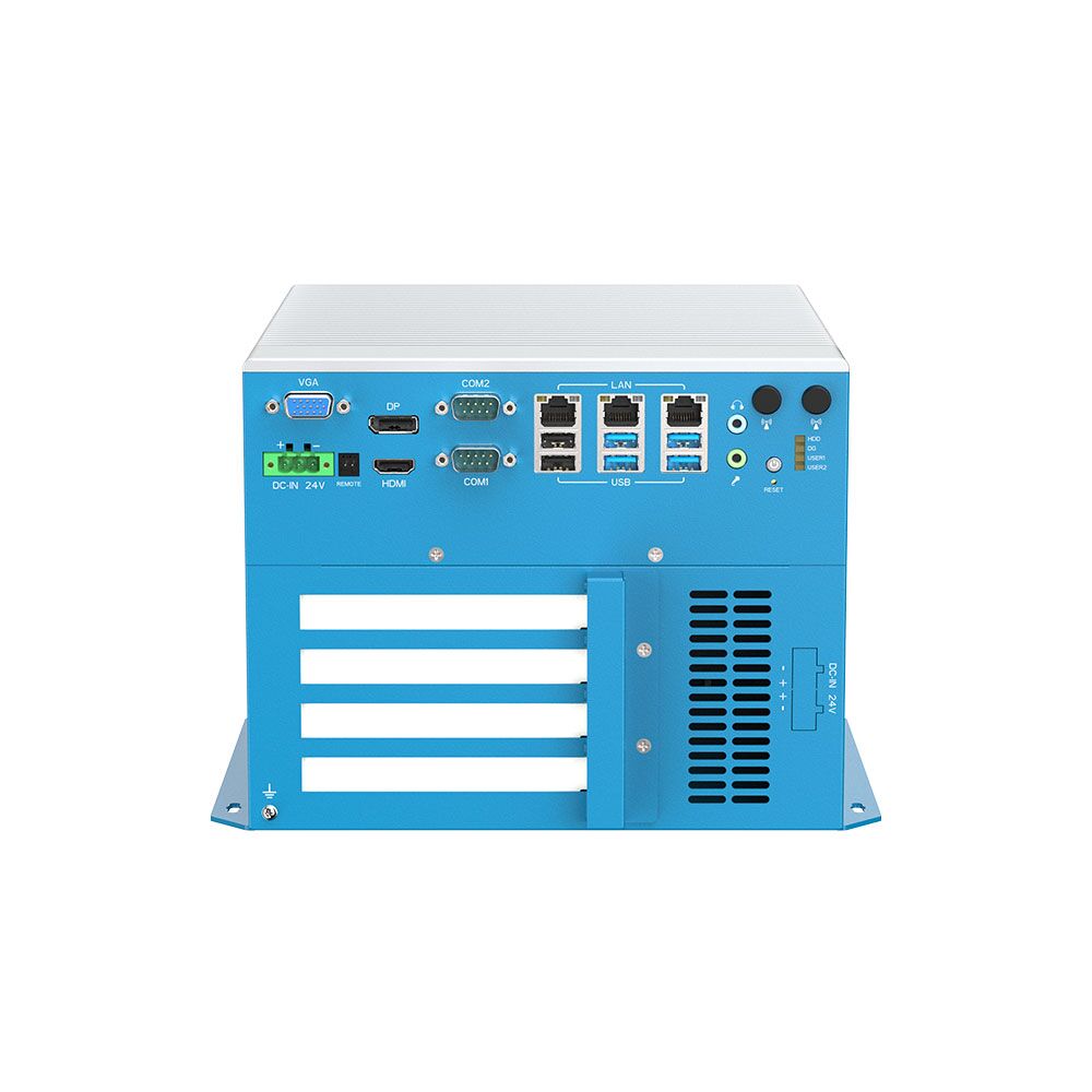 MIC-8022-i7 Modular Industrial Computer with 10th/11th Gen Intel® Core™ i7 processor, 3x LAN, 2x COM (1xRS-232/485), 6x USB, 2x PCI, 1x PCIe X16 1x PCIe X4, 1x DP, 1x VGA & 1x HDMI