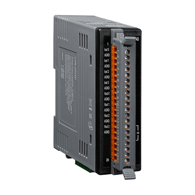 CAN-2024D DeviceNet Slave Module with 4-channel 14-bit Analog Output