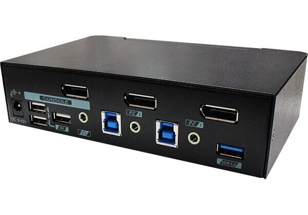 PAAG-E3112 2 Ports True 4K DisplayPort KVM Switch with USB 3.2 Gen 1 and Audio