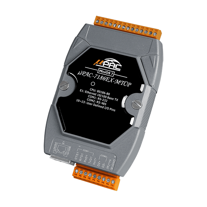 uPAC-7186EX-MTCP-G Palm-sized Programmable Modbus Gateway with 80186-80 CPU & Modbus Firmware