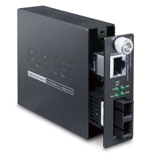 GST-802S 10/100/1000BASE-T to 1000BASE-LX Smart Gigabit Media Converter (Single Mode) - 20km