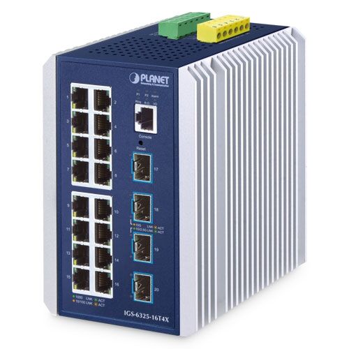 IGS-6325-16T4X Industrial L3 16-Port 10/100/1000BASE-T + 4-Port 10GBASE-X SFP+ Managed Switch