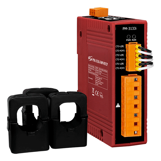 PM-3133i-360P-MTCP Modbus TCP, Isolated 3-phase power meter; includes 300A CT (Inside diameter 36 mm; wire lead 4 m) x 3