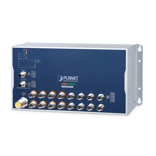 ITS-6326-8P8T-LV Industrial L3 8-Port 10/100/1000T 802.3at PoE M12 + 8-Port 10/100/1000T M12 Managed Ethernet Switch with dual voltage input of 24 to 54 VDC