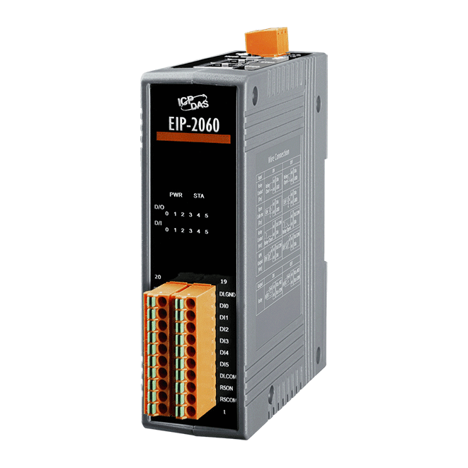 EIP-2060 EtherNet/IP Module with isolated 6-ch DI & 6-ch Relay Output