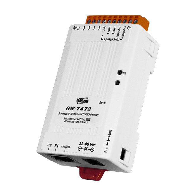 GW-7472 EtherNet/IP to Modbus RTU/TCP Gateway