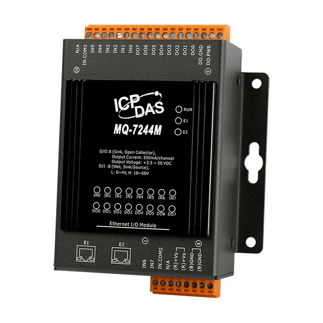 MQ-7244M MQTT I/O Module with 8-ch DI (wet contact), 8-ch DO (sink)