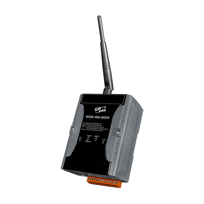 WISE-5801-MTCP Intelligent User-defined I/O & Data Log Module with SMS Function for Modbus TCP Devices