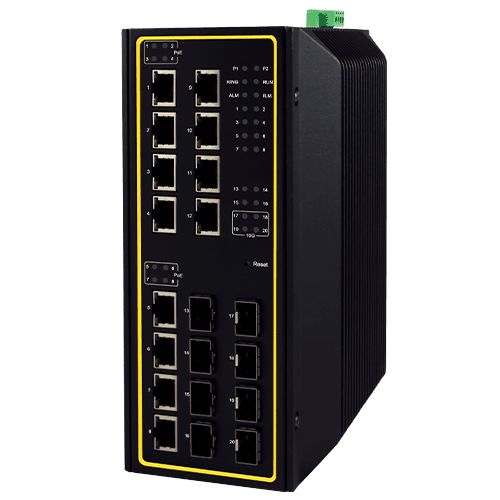 EHG7620-12SFP-410GSFP 20-Port Managed Gigabit Layer-3 Switch with 4 RJ45, 12 SFP & 4 x 10 Gigabit SFP uplink ports