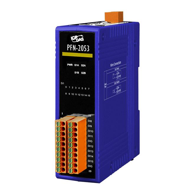 PFN-2053 PROFINET I/O Module (Dry contact Non-Isolated 16-ch DI)