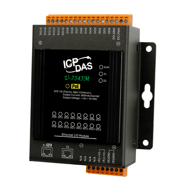 U-7545M OPC UA I/O Module with 16-channels DO (Source type) and 2-port Ethernet Switch
