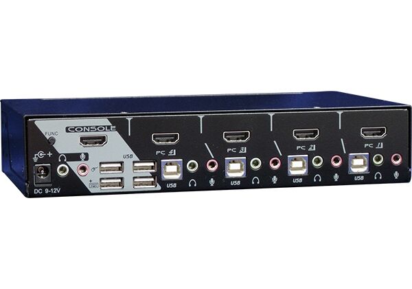 MAAG-114 4 Ports HDMI KVM Switch With USB 2.0, Two-Way Audio, HDCP, MAAG-114