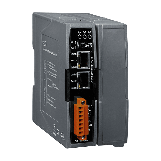 PDS-811 Programmable Serial-to-Ethernet Device Server with 2-port Ethernet Switch & 1x Expansion Slot