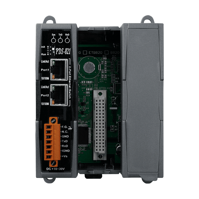 PDS-821 Programmable Serial-to-Ethernet Device Server with 2-port Ethernet Switch & 2x Expansion Slots