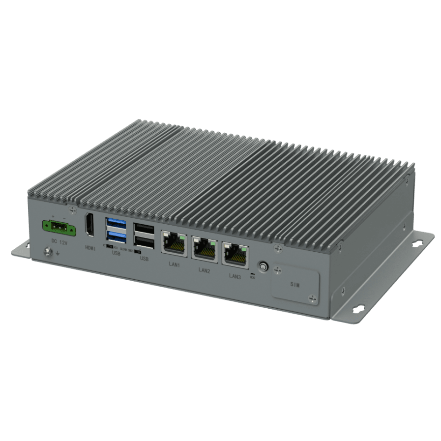 ECC-U5000/S001 Industrial fanless embedded PC for Energy storage applications with Intel® Elkhart lake SoC CPU, 3*LAN, 4*USB, 8*COM, 8*DI+6*DO, 2*CAN ports & 12 Vdc power input