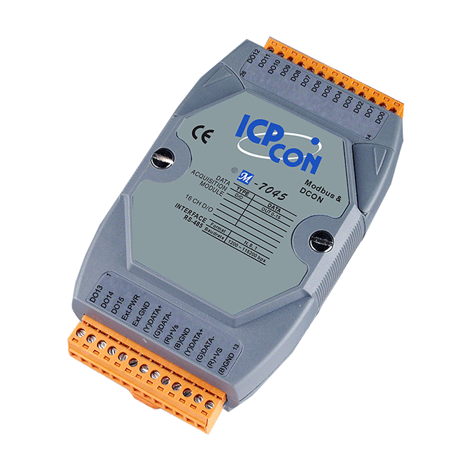M-7045D 16-ch Isolated (Source, PNP, 10~40 VDC) DO Module with LED Display