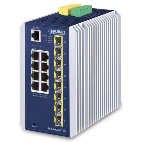 IGS-6325-8T8S Industrial L3 8-Port 10/100/1000T + 8-Port 1G/2.5G SFP Managed Ethernet Switch