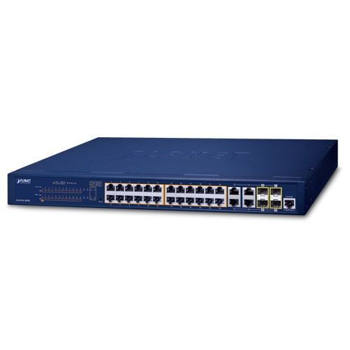 GS-4210-24P4C 24-Port 10/100/1000T 802.3at PoE + 4-Port Gigabit TP/SFP Combo Managed Switch with 280W PoE Power