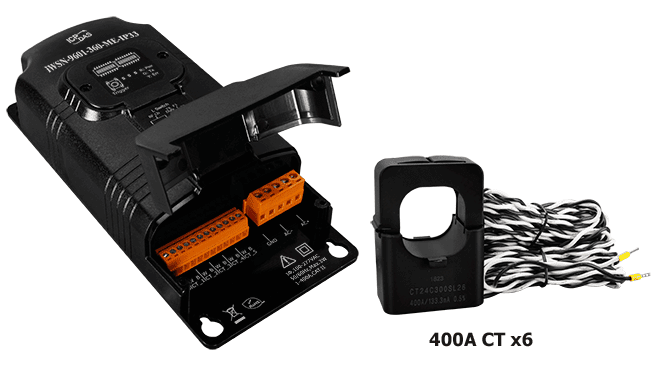 iWSN-9601-360-ME-IP33 iWSN Wireless single-phase 6-loop intelligent power meter, includes 400A CT (Inside diameter 36 mm; wire lead 8 m) x 6